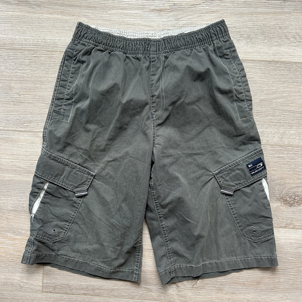 VTG Old Navy 2003 Olive Green Cargo Shorts Boys Size 14